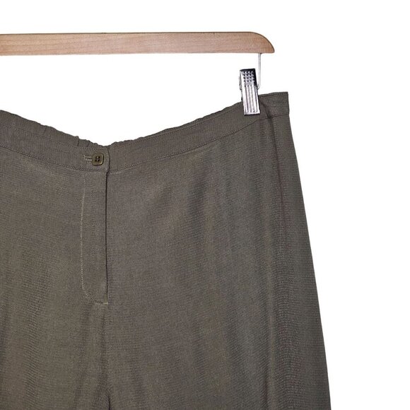 J. Jill Cargo Cropped Pants Embroidered Detail Olive Green Womens Medium - Picture 12 of 12